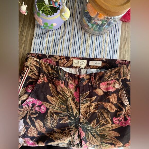 CH|NO by Anthropologie Relaxed Floral Pants Multicolored Pockets Sz 27 - Picture 7 of 17